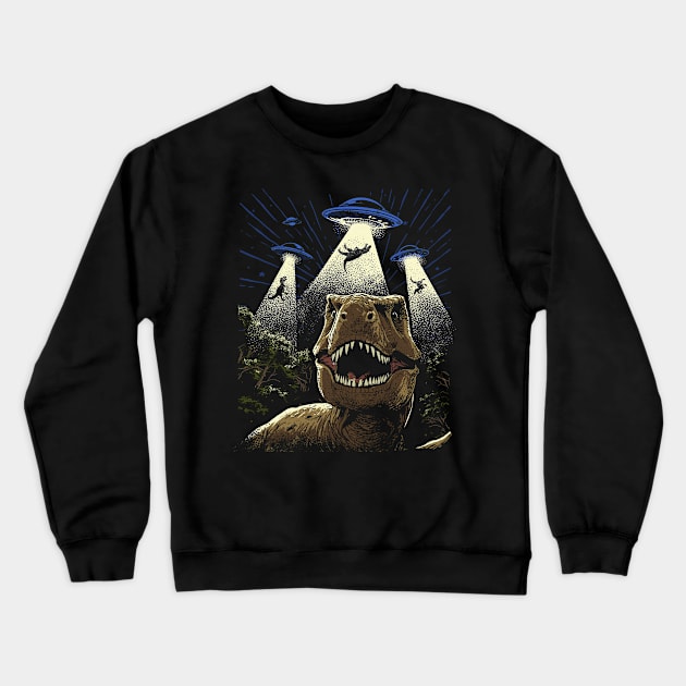 T-Rex Alien Encounter Crewneck Sweatshirt by GoshWow 